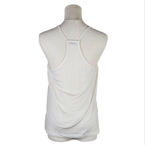 ACK Ivory Lace Overlay Racerback Tank Top Style ACK757 Size M - Picture 5 of 8